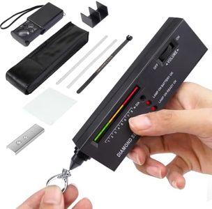 Diamond Tester Pen + 60X Led Magnifying + Ring Size Adjuster, Professional Diamond Detector High Accuracy Jewelry Diamond Tester Tool Kit for Novice Expert