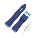 Topuly Men's silicone watch strap compatible with Guess W0040G7 W0247G3 W0040G3 W0040G7 Outdoor sports waterproof watch band women's bracelet buckle (Blue Blue buckle), 22 mm