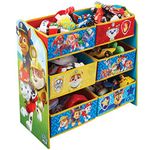 Paw Patrol Kids Bedroom Toy Storage Unit with 6 Bins by HelloHome - Everest, Chase, Marshall, Skye, Rocky