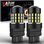 KATUR 3157 3047 3057 3155 3156 Led Light Bulb High Power 3014 54 Chipsets Super Bright 650 Lumens Replace for Turn Signal Back Up Reverse Brake Tail Stop Parking RV Lights,Xenon White(Pack of 2)