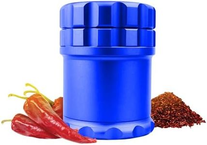 HerbSaver Large Metal Grinder 3.1” x 2.5” x 2.5” - Aircraft-Grade Aluminum Spice Grinder with Razor Sharp Teeth & Magnetic Lid - Pocket-Sized & Durable - Ideal for Grinding Herbs & Spices (Blue)