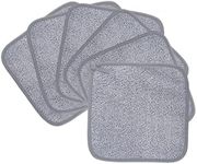 Polyte Premium Hypoallergenic Chemical Free Microfibre Makeup Remover and Facial Cleansing Cloth 6 Pack (20x20 cm, Gray)