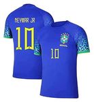 Neymar 10 Brazil Away Football Team World Cup Jersey Tshirt 2022/2023 (Kids,Boys,Men)(9-10Years) Multicolour