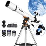 Telescope for Adults Astronomy, 70mm Aperture and 700mm Professional Refractor Telescope for Kids and Astronomy Beginners, Portable Travel Telescopes with AZ Mount, Adjustable Tripod and Phone Adapter
