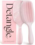 Lily England Curly Hair Brush for Detangling & Styling - Pain-Free Curl Brush for Wet & Dry Hair With Flexible Bristles - Easy to Hold Hair Brush for Curly Hair Women 3c to 4c Hair, Pink