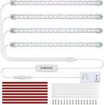 MOYA STD White Grow Light Strips for Indoor Plants, 16in 6000K T5 Plant Light Full Spectrum Cabinet Grow Lamp with 240 White & Red LEDs, Auto ON/Off 3/6/12h Timer & 5 Brightness for Houseplants…