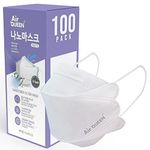 Air Queen™ (100 Pack) Nanofiber Mask | FDA Approved, 2021 Improved Redesign, Ergonomic Design, Breathable, Ultra Thin and Lightweight, Prime Fit, Protects from Dust and Pollen, Individually Packaged, Face Masks Made in Korea