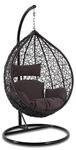 Single Seater Outdoor Indoor Swing Chair with Stand, Cushion, Hook with Brown Cushion (Brown,Plastic,Iron)