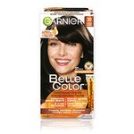 Garnier Belle Color Permanent Hair Dye, 30 Dark Brown, 100% Grey Coverage, Enriched with Argan Oil and Wheat Germ Oils - 1 Application, Packaging may vary