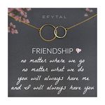 EFYTAL Friendship Necklaces, Two Circle Sterling Silver or Gold Necklace for Women, Friend Gifts for Women, Gifts for Best Friends Women, Bff Gifts for Women, Birthday Gifts for Friends Female, Gold