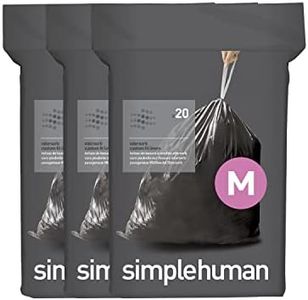Code M Odorsorb Custom Fit Drawstring Odor Absorbing Trash Bags in Dispenser Packs, 60 Count, 45 Liter / 12 Gallon