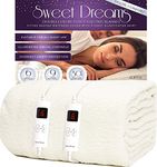 Sweet Dreams Electric Blanket, Double Size - Dual Controls - Luxury Bed Fleece Heated Mattress Cover, Machine Washable Underblanket - Overheat Protection (Double Size)