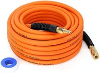 FYPower Air Compressor Hose 3/8 Inch x 50 Feet Hybrid Hose with Fittings, Flexible and Kink Resistant, 1/4" Industrial Quick Coupler and Plug Kit