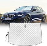 Jaronx Compatible with BMW 5 Series Windshield Sun Shade G30 G31 2017-2023, Thicken 4-Layers Foldable Sunshade Sun Visor Window Sun Shade for BMW 5 Series G30 Accessories, G30 Visor Heat Reflector