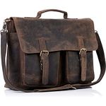 KomalC 16 Inch Leather briefcase Laptop Messenger Bags for Men and Women Best Office Satchel Bag (Messenger Bag)