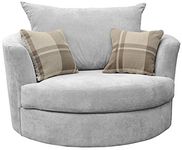 Dorado Corner Sofa Sectional 3 Seater 2 Seater Armchair Cuddle Chair Grey Velour Fabric (Silver, Cuddle Chair)