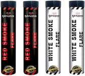 EXCLUSIVE ONLINE Ring Pull Smoke Grenades/Flares Pack of 4 Colors for Paintball Weddings Photoshoots Football Celebrations & Special Effects (2 Red and 2 White)