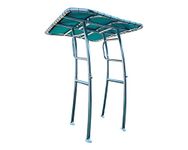 Fishmaster Pro Series Boat T-Top for Center Console Fishing Boats - Universal Fit - Polished and Anodized - Turquoise Top