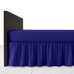 R&Z Plain Dyed Pollycotton Frilled Bed Base Valance Sheet (Royal Blue, Double)