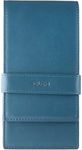 DiLoro Leather Quad Pen Case Pencil Pouch Holder for Four Fountain Ballpoint Rollerball Pens and Pencils (Nappa Blue)