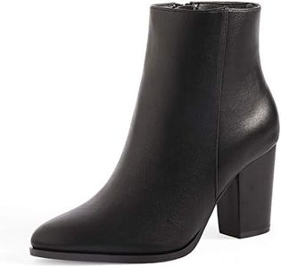 DREAM PAIRS Women's Ankle Boots Chunky Block Heel Booties,Size 9.5,Black/Pu,ANITA