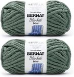 Bernat Blanket Extra Smoky Green Yarn - 2 Pack of 300g/10.5oz - Polyester - 7 Jumbo - 97 Yards - Knitting/Crochet