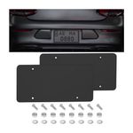 XINLIYA 2 Pack Car License Plate Covers, Automotive Unbreakable Flat License Plate Tag Frames Shields Protector with Screws Fits All Standard US Plates, Universal for Vehicles, SUV, Truck, RV(Black)