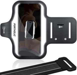 Running Armband with Large Reflective Strips, for iPhone 16 15 Pro 14 Plus 13 11 XR XS, Galaxy S25/24/S10 Water Resistant Sports Phone Holder Case with Extension Strap, Key Card Slot, Earphone Holder