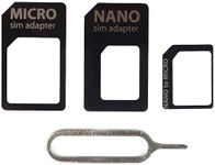 DV 4 in 1 Pack Nano Micro & Standard Sim Card Adapter For Mobile Phone Colour Black/White 3-in-1 Nano to Micro Sim Adapter Set Sim Card Adapter For Mobile Phone