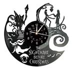 Smotly Vinyl wall clock, a large wall clock with a nightmare theme before Christmas, hand-made wall clock creative gift. (Gift hook)