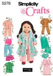 Simplicity Sewing Pattern 5276 Doll Clothes, One Size