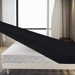 Family Bedding King Size Fitted Sheets Brushed Cotton | Jersey Cotton Bed Sheet Fitted King Deep | Black Fitted Sheet King Size | Bed Sheet Cover King Size (King, Black).