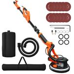 IRONMAX Electric Drywall Sander, Foldable 6 Variable Speed Wall Power Sander with Vacuum Dust Collector, LED Light & Extendable Handle, Dust Bag and Hose, 12 Pcs Sanding Discs