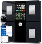 GE Weight Scale Smart for Body, Body Fat Weighing Scales Bathroom with BMI Muscle Mass 14 Body Composition Metrics with Large Display Accurate Bluetooth App 180kg/400 Pounds Capacity
