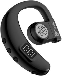 Hmusic I6 Bluetooth Earpiece, V5.4 Wireless Bluetooth Headset for Work, Single Ear Headset with Noise Cancelling Mic, 20H Playtime Power Display, 180° Rotatable Mono Headphone for Driving Phone Calls