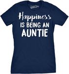 Womens Happiness is Being an Auntie Funny Family Relationship T Shirt (Navy) - S