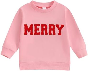 YHHR Toddler Christmas Sweatshirts Merry Christmas Sweater Baby Girl Xmas Santa tree Outfit 1-6 years Pink