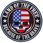 Hot Leathers Land of The Free Skull Patch (Multicolor, 4" x 4")