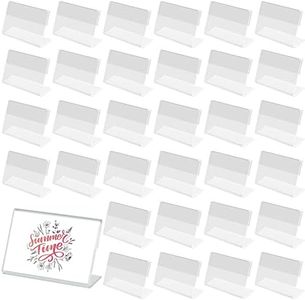 Yicaam 42 Pièces Support d'affichage de Prix en Acrylique Transparent Porte-étiquette de Prix, Support d'étiquette de Carte de Nom de Prix pour Bureau et Supermarché (6 x 4,3 x 2 cm)