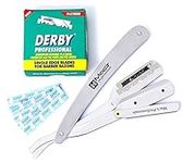 Professional Straight Edge Shaving Razor Safety,With Platinum Derby 100 Blades -100% Stainless Steel-043B1