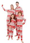 VNVNE Matching Christmas Onesie Pajamas for Family/Couples/Women/Men, Xmas Holiday Reindeer Striped Adults Pjs Sleepwear, Reindeer Striped, X-Large