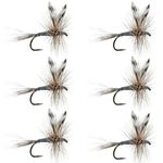 The Fly Fishing Place Adams Classic Trout Dry Fly Fishing Flies - Set of 6 Flies Size 16