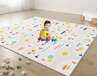 Dripex Baby Play Mat, 197×177×1cm Foldable Foam Playmat for Floor, Soft Waterproof Reversible Floor Crawling Mat for Babies Toddlers Infants Kids, Indoor Outdoor Use