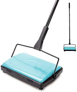 Yocada Carpet Sweeper Cleaner for Home Office Low Carpets Rugs Undercoat Carpets Pet Hair Dust Scraps Paper Small Rubbish Cleaning with a Brush Blue