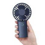 JISULIFE Handheld Fan, 4000mAh Portable Fan, Mini Hand Fan [5-20H Working Time] USB Rechargeable Small Personal Fan Battery Operated Hand Fan with 3 Speeds for Travel/Commute/Picnic/Office-Blue