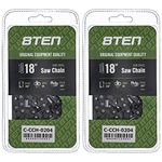 8TEN Semi Chisel Chainsaw Chain 18 Inch .058 .325 64DL 2 Pack