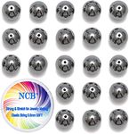 NCB 200pcs 8mm Black Hematite Beads Natural Semi Precious Beads Round Smooth Gemstones Loose Spacer Beads Charms for Necklaces Bracelets Jewelry Making (Black Hematite, 8mm 200Beads)