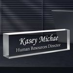 Custom Engraved Name Plate for Desk, Acrylic Desk Name Plate Personalized, Office Desk Decor for Women Men, Acrylic Desk Accessories, Office Gifts for Boss Manager Teacher, Employee Appreciation Gifts