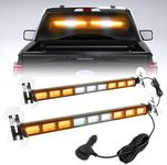 BooYu [Upgraded] Switchable 4 Colors Emergency Strobe Traffic Advisor Light Bar 162 LED Windshield 2 in 1 Visor Safety Warning Hazard Flashing Lights for Firefighter Police Truck Vehicle (Amber/White)