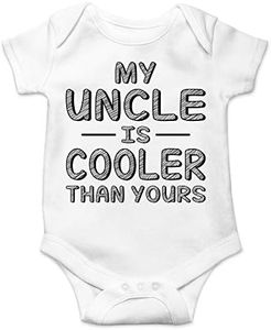 My Uncle Is Cooler Than Yours - Funny Uncle to Be Baby Clothes - Cute Infant One-Piece Baby Bodysuit, White, Newborn